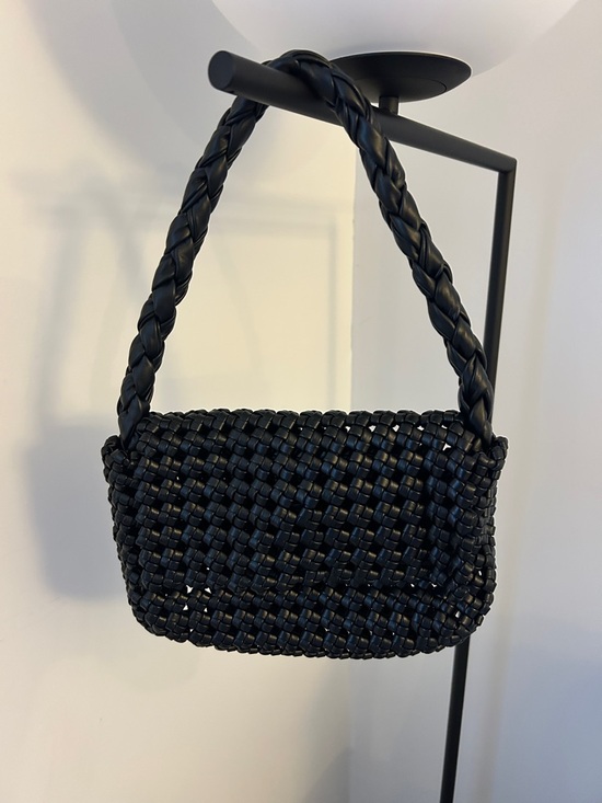 Handbags - Black Woven Mini Shoulder Bag